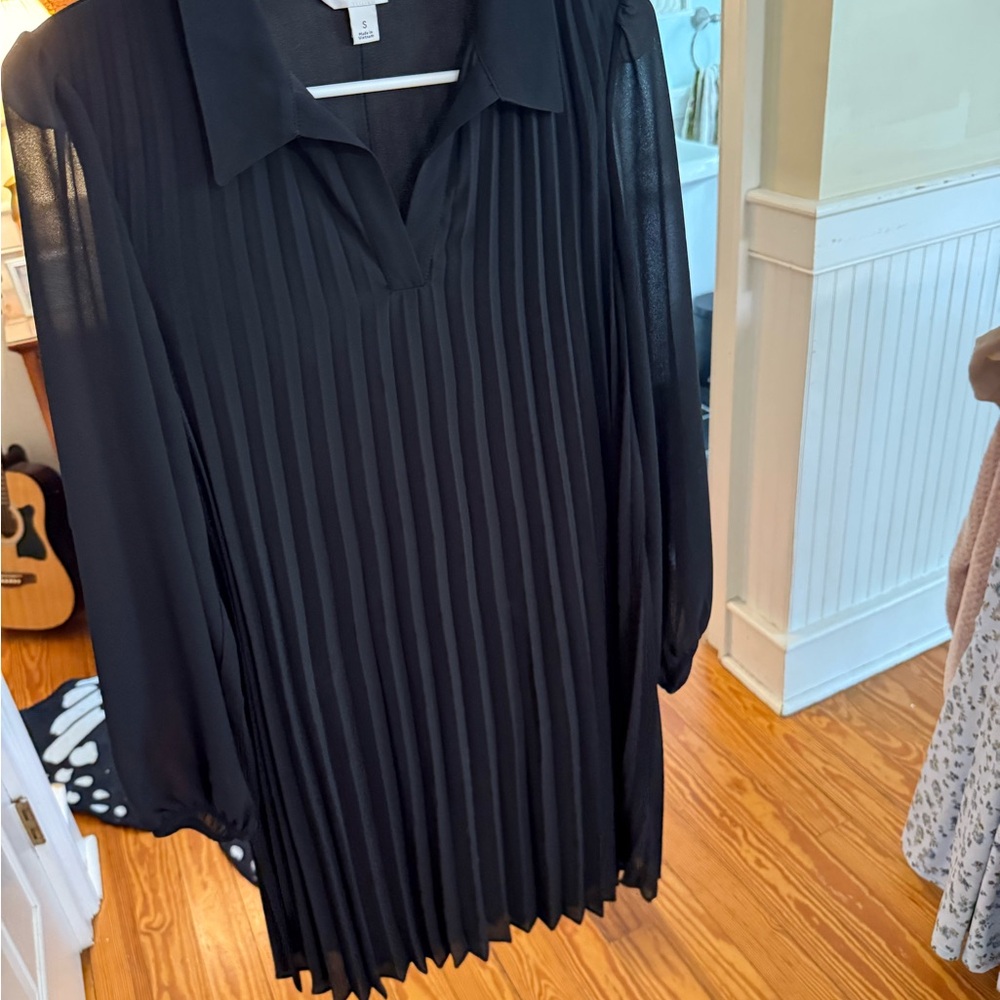 Nine West Black Pleated Dress
